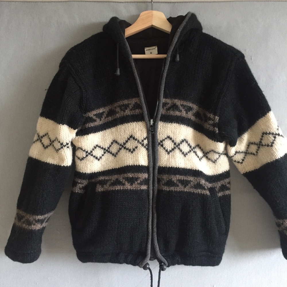 Woolen jacket, handmade in Nepal, fleece lining